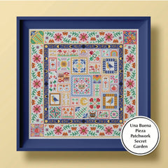 Una Buena Pieza Patchwork Secret Garden Cross Stitch Pattern