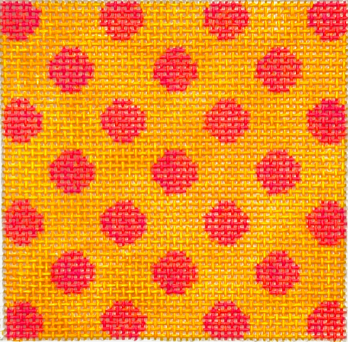 Kate Dickerson Needlepoint Collections Insert Polka Dots Watermelon on Tangerine with Turquoise Letter Specify Letter Or Blank Needlepoint Canvas