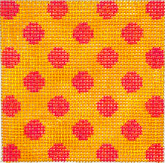 Kate Dickerson Needlepoint Collections Insert Polka Dots Watermelon on Tangerine with Turquoise Letter Specify Letter Or Blank Needlepoint Canvas