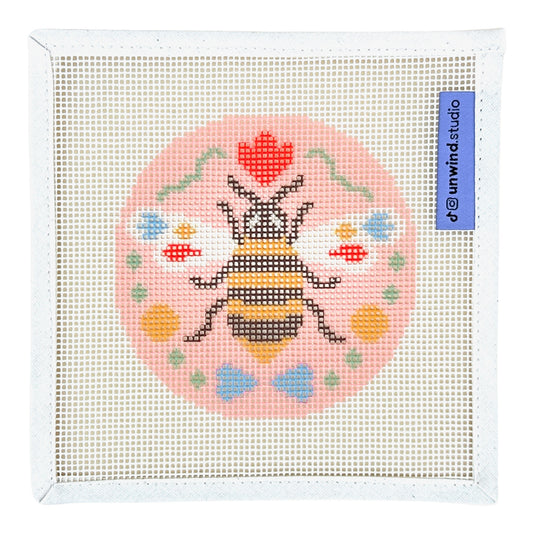 Unwind Studio Folk Bee Needlepoint Canvas