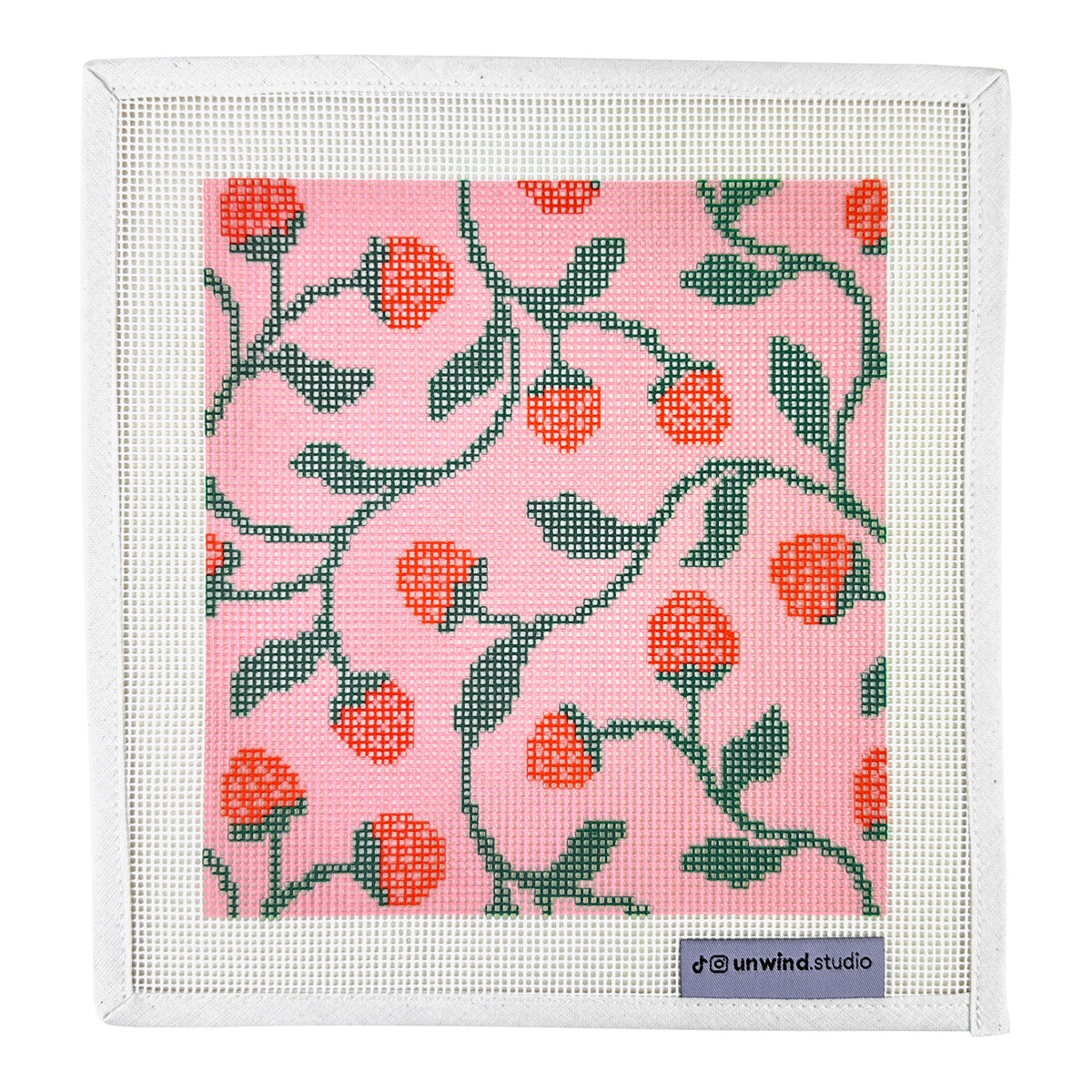 Unwind Studio Gerda Gruzauskaite Strawberries Needlepoint Canvas