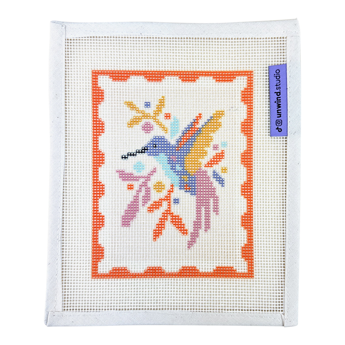 Unwind Studio Hummingbird Stamp Needlepoint Canvas