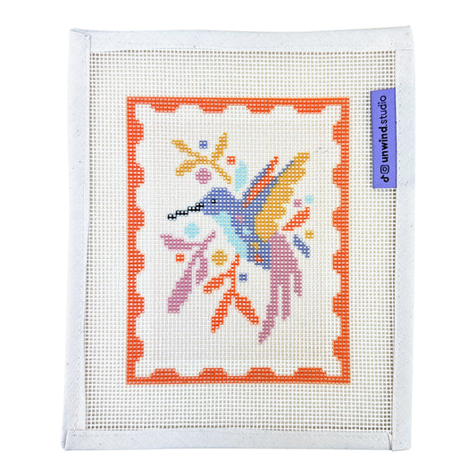 Unwind Studio Hummingbird Stamp Needlepoint Canvas