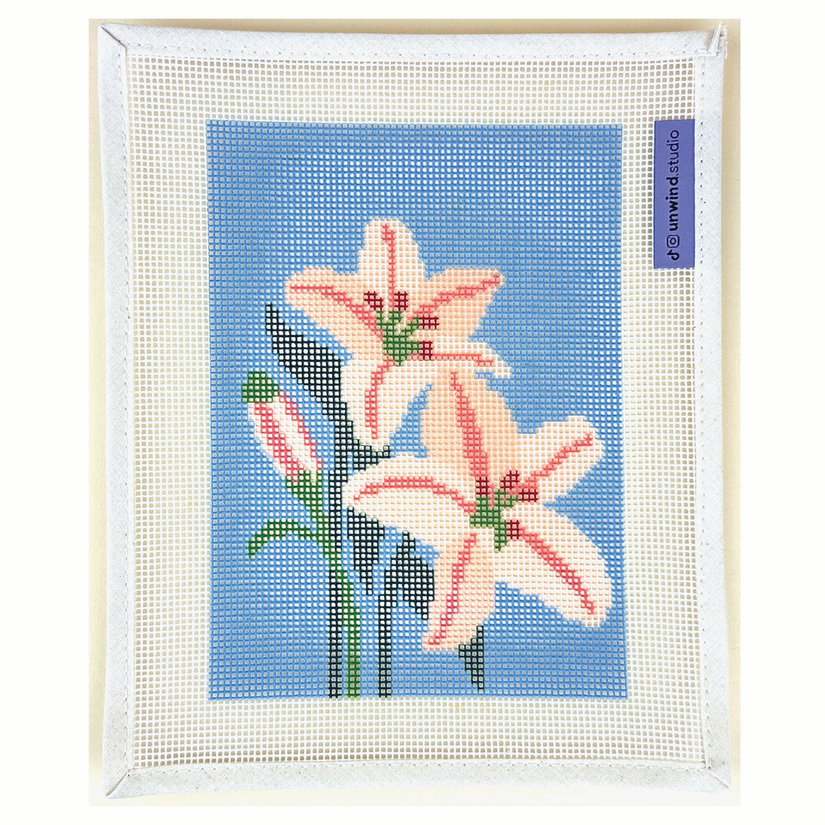 Unwind Studio Lilies Needlepoint Canvas