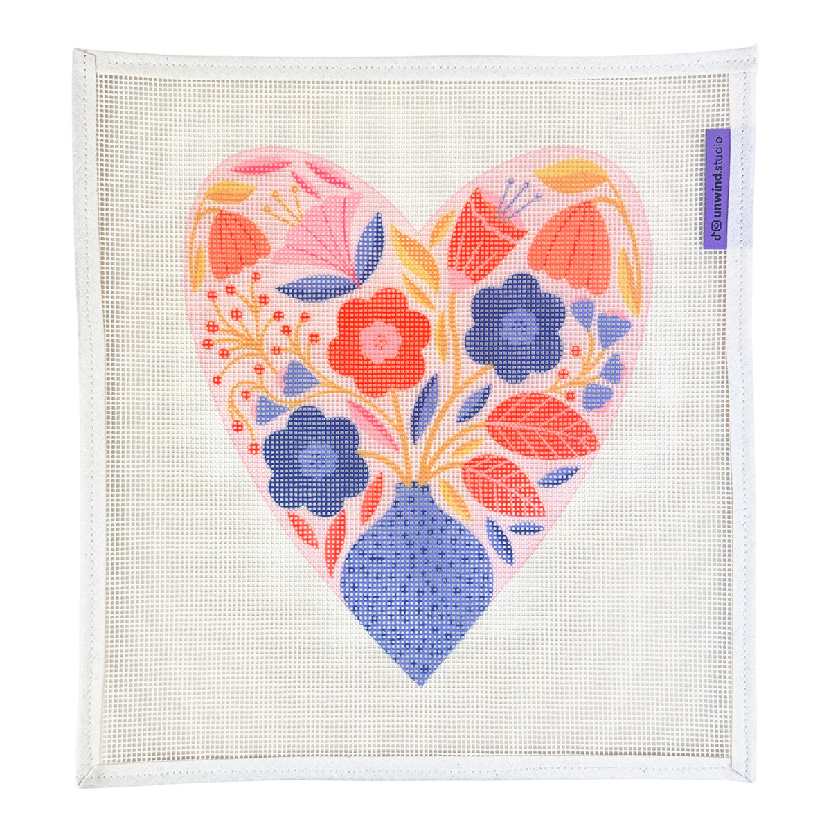 Unwind Studio Melissa Donne Botanical Heart Needlepoint Canvas
