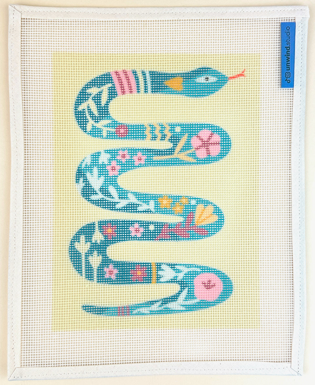 Unwind Studio Melissa Donne Floral Snake Needlepoint Canvas