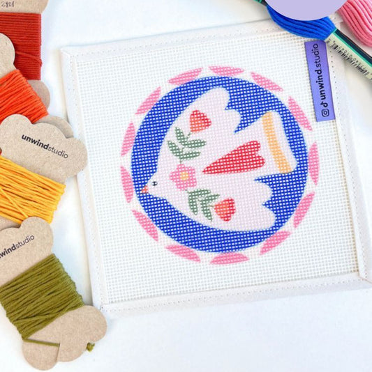 Unwind Studio Noon Folk Bird Needlepoint Ornament Kit