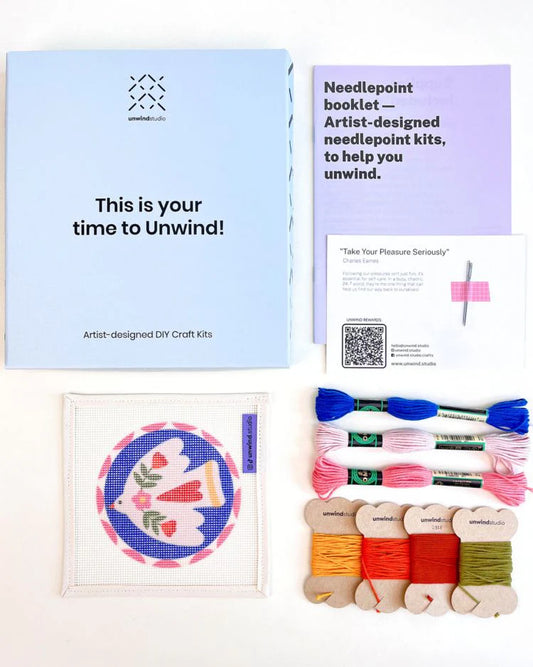 Unwind Studio Noon Folk Bird Needlepoint Ornament Kit