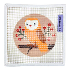 Unwind Studio Owl and Berries Needlepoint Canvas