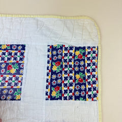 Vintage 1930s-40s Grid Flour Sack Patchwork Quilt