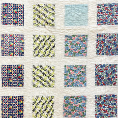 Vintage 1930s-40s Grid Flour Sack Patchwork Quilt