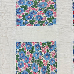 Vintage 1930s-40s Grid Flour Sack Patchwork Quilt