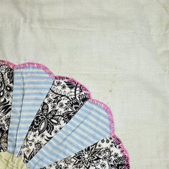 Vintage 1930s-40s Paisley Dresden Plate Patchwork Quilt