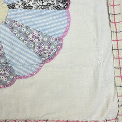 Vintage 1930s-40s Paisley Dresden Plate Patchwork Quilt