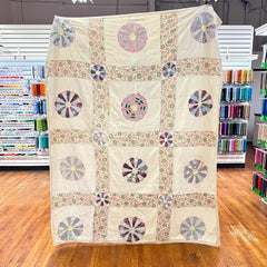 Vintage 1930s-40s Paisley Dresden Plate Patchwork Quilt