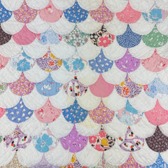Vintage 1930s-40s Scalloped Patchwork Quilt