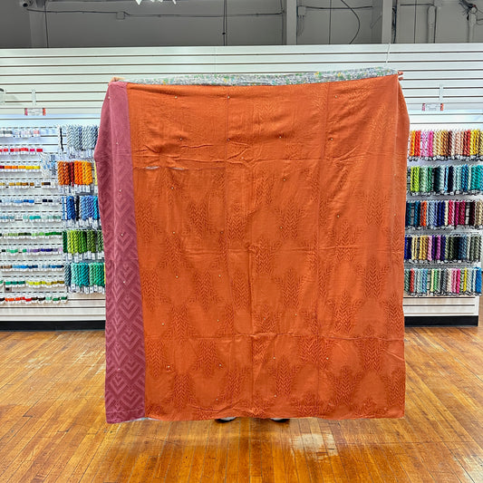 Vintage 1940s-50s Crazy Quilt with Brocade Back