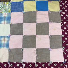 Vintage 1940s-50s 16 Patch Quilt