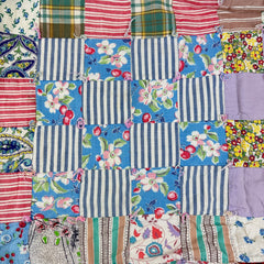 Vintage 1940s-50s 16 Patch Quilt