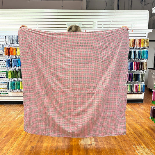 Vintage 1940s-50s Muted Pink Log Cabin Patchwork Quilt