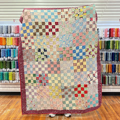 Vintage 1940s-50s 16 Patch Quilt