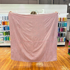 Vintage 1940s-50s Muted Pink Log Cabin Patchwork Quilt