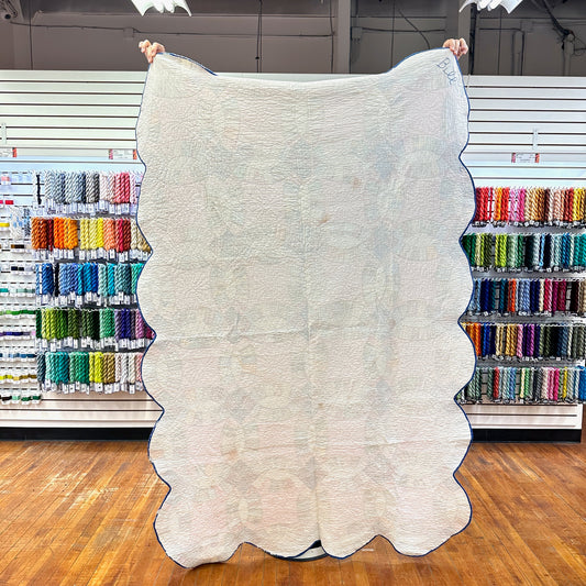 Vintage 1940s Bill's Double Wedding Ring Patchwork Quilt