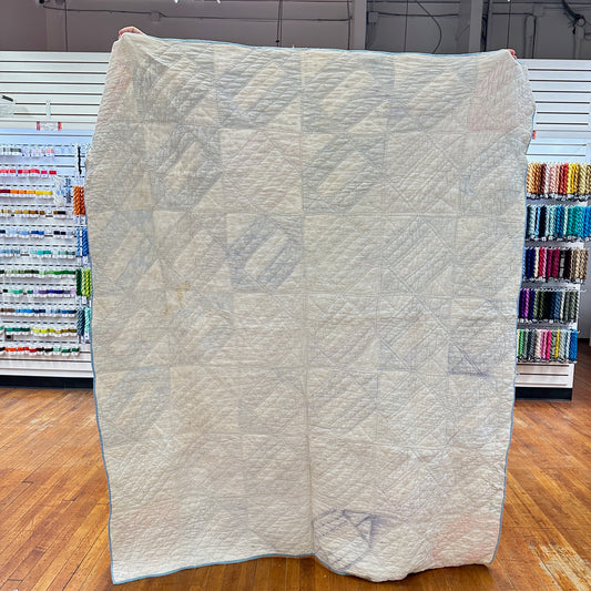 Vintage 1940s Diagonal Link Patchwork Quilt