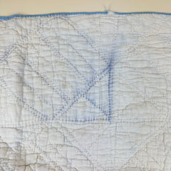 Vintage 1940s Diagonal Link Patchwork Quilt