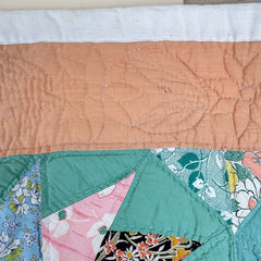 Vintage 1940s Star Flower Patchwork Quilt