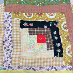 Vintage 1950S-60s Log Cabin Patchwork Quilt