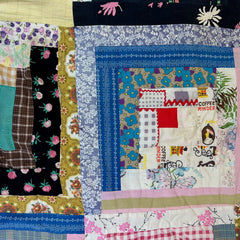 Vintage 1950S-60s Log Cabin Patchwork Quilt