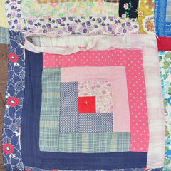 Vintage 1950S-60s Log Cabin Patchwork Quilt