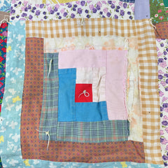 Vintage 1950S-60s Log Cabin Patchwork Quilt