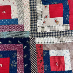 Vintage Log Cabin Patchwork Quilt