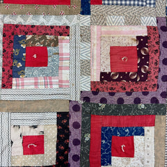 Vintage Log Cabin Patchwork Quilt