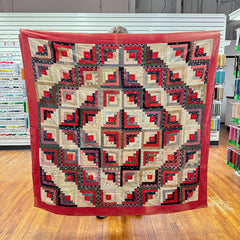 Vintage Log Cabin Patchwork Quilt