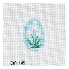 Walker's Needlepoint Camilla Moss White Lily Egg Needlepoint Canvas