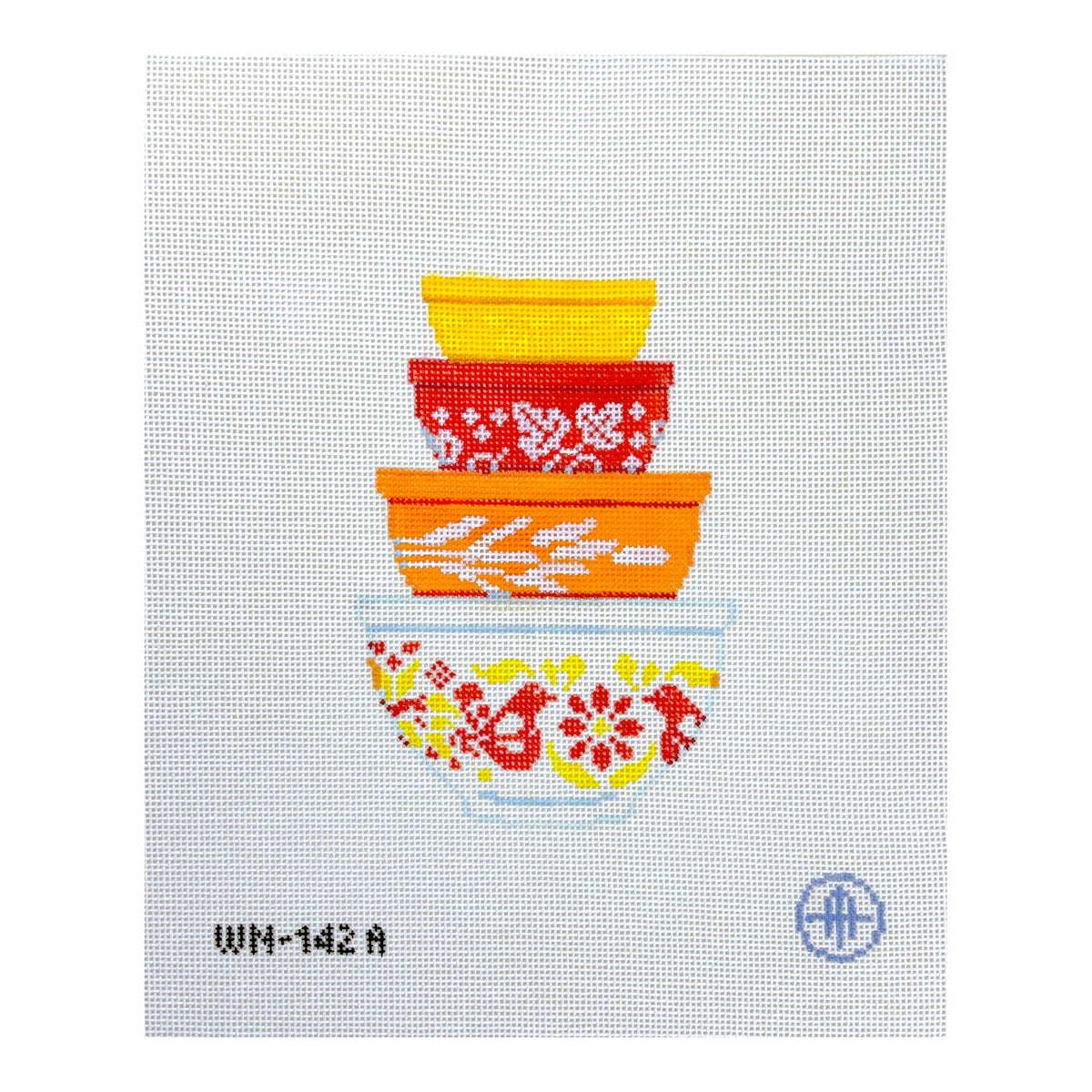 Wheelhaus Needlepoint Autumn Vintage Mixing Bowls Needlepoint Canvas