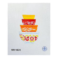 Wheelhaus Needlepoint Autumn Vintage Mixing Bowls Needlepoint Canvas