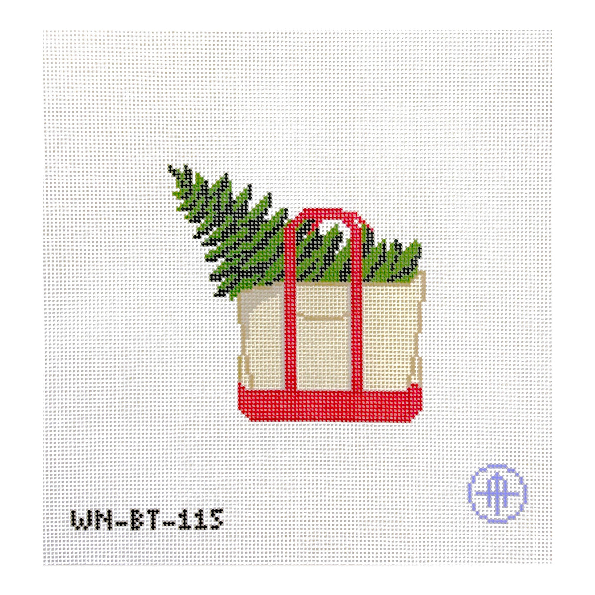Wheelhaus Needlepoint Christmas Tree Boat Tote Needlepoint Canvas