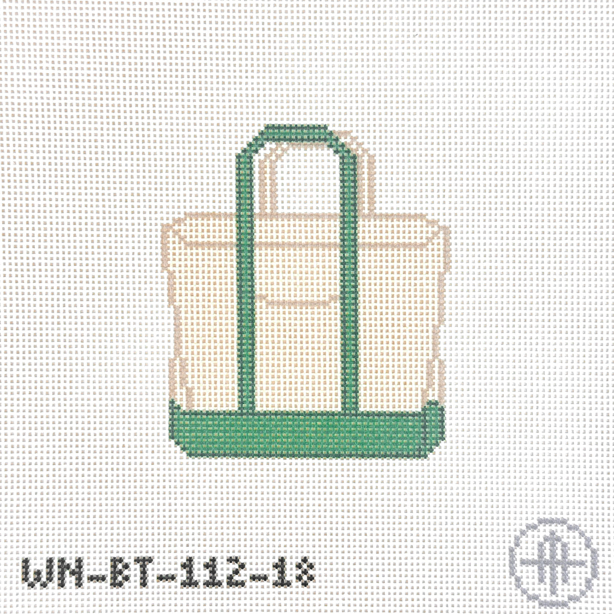 Wheelhaus Needlepoint Green Boat Tote Needlepoint Canvas - 18M