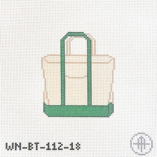 Wheelhaus Needlepoint Green Boat Tote Needlepoint Canvas - 18M