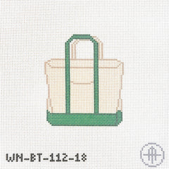 Wheelhaus Needlepoint Green Boat Tote Needlepoint Canvas - 18M