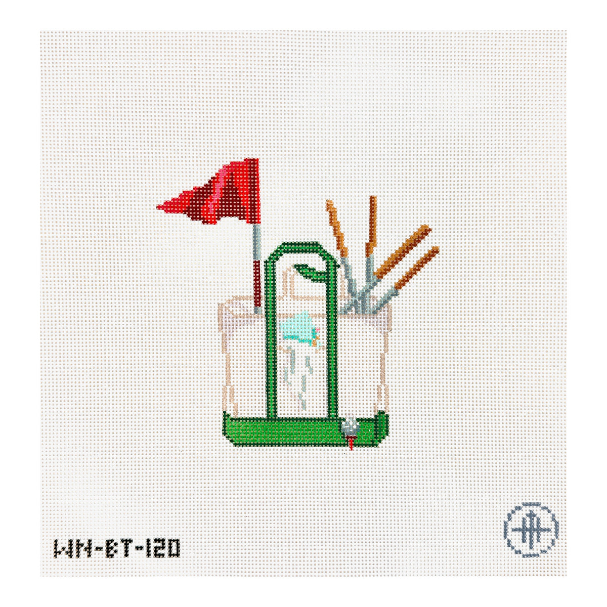 Wheelhaus Needlepoint Hole In One Golf Boat Tote Needlepoint Canvas