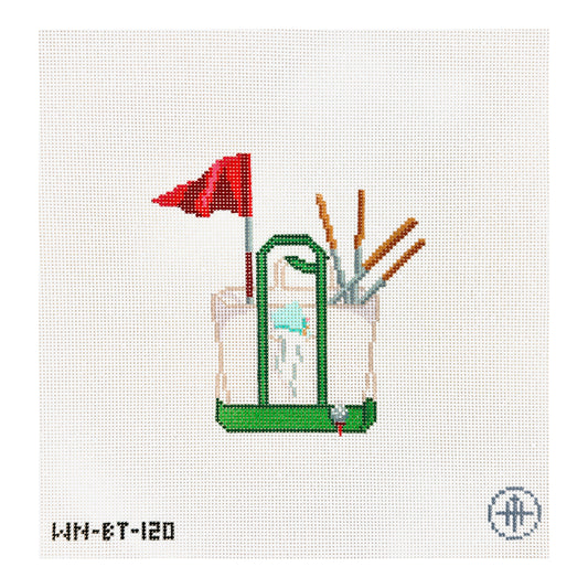 Wheelhaus Needlepoint Hole In One Golf Boat Tote Needlepoint Canvas
