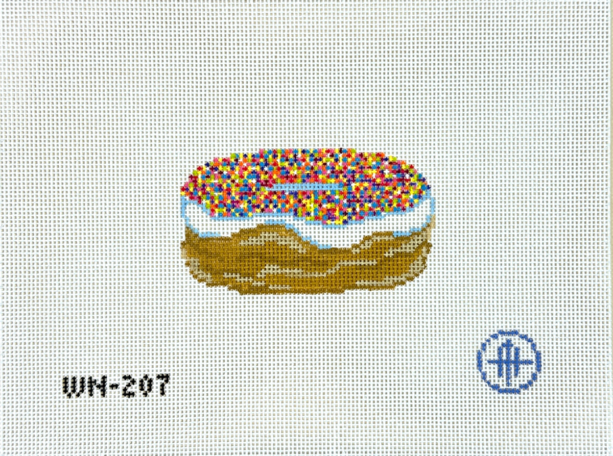 Wheelhaus Needlepoint It's Sprinkles Donut Needlepoint Canvas - Vanilla