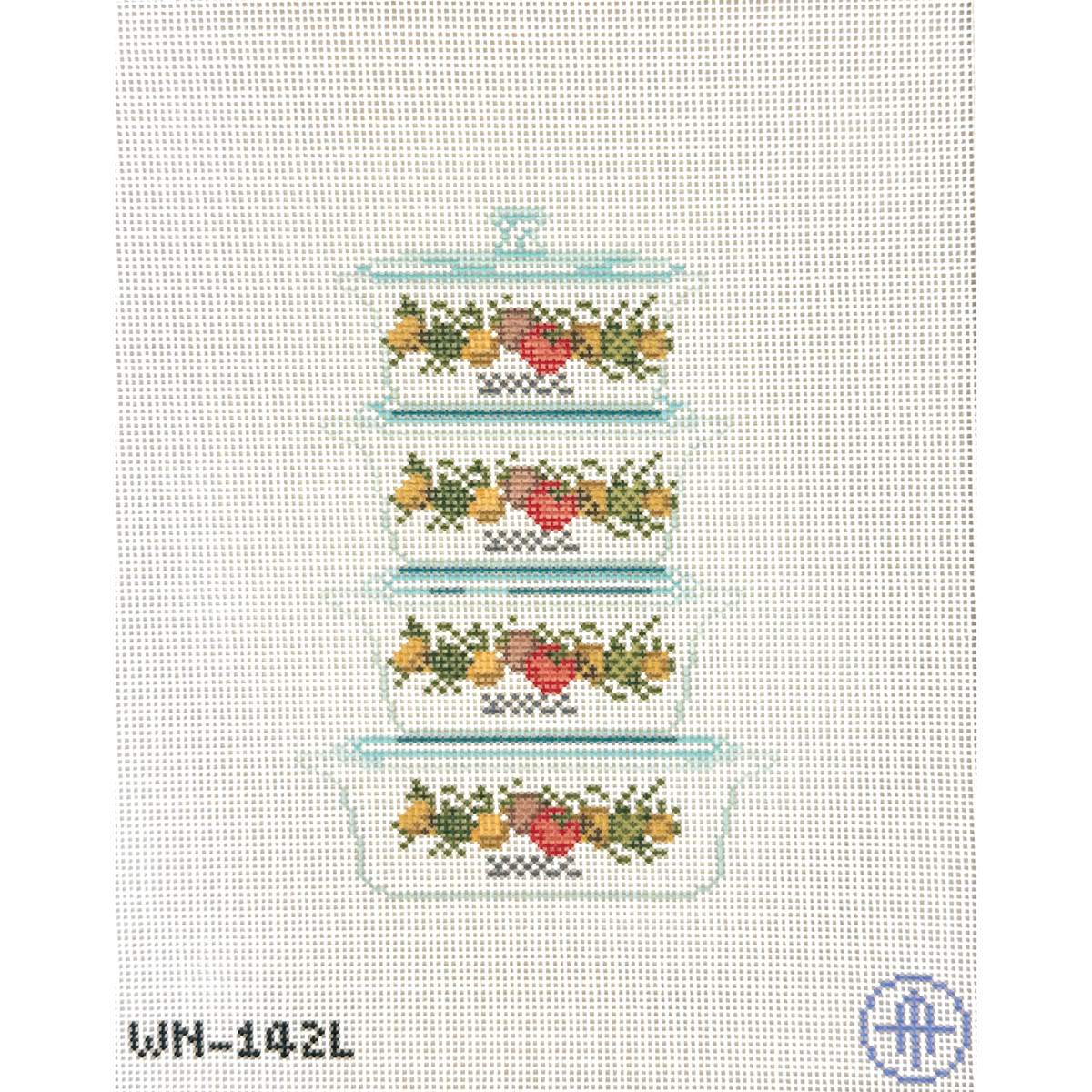 Wheelhaus Needlepoint Vintage Spice of Life Dishes Stack Needlepoint Canvas