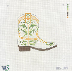 Wipstitch Bride Cowboy Boot Needlepoint Canvas