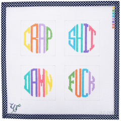 Wipstitch Multi-Color Dirty Coasters Needlepoint Canvas